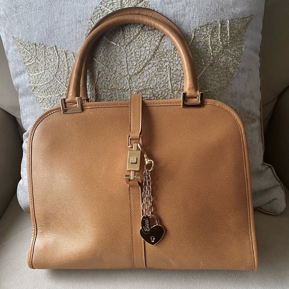 Vtg Gucci Jackie O Lock Handbag Satchel